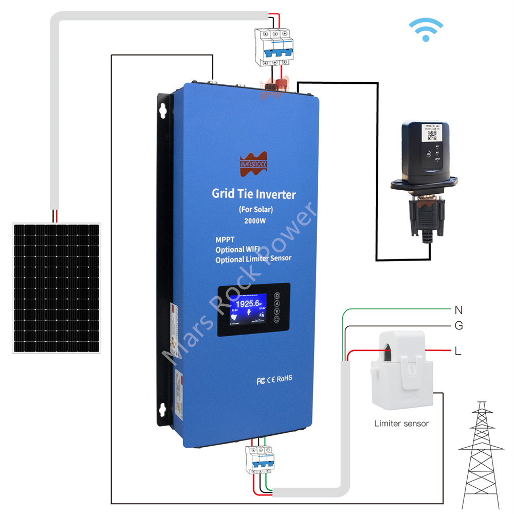 Inversor Solar de 2000W, 2 Fas - Grid Tie Inverter Limiter 2000W avaliação e preço