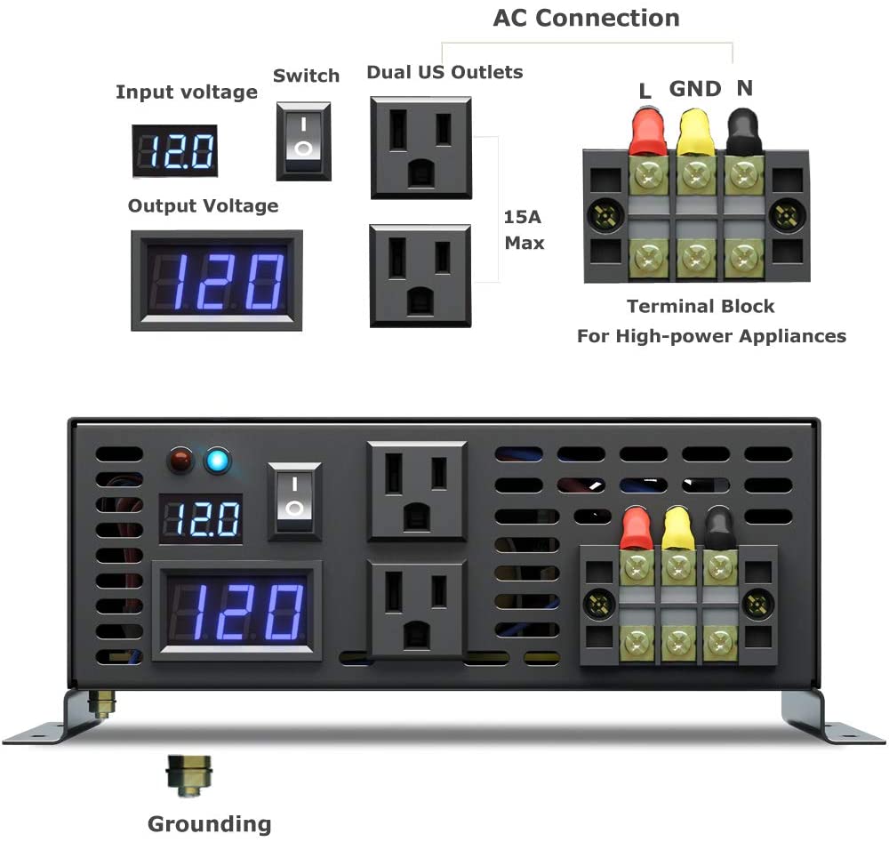 Inversor de onda senoidal pura - Pure Sine Wave Inverter 5000W 48V 220V avaliação e preço